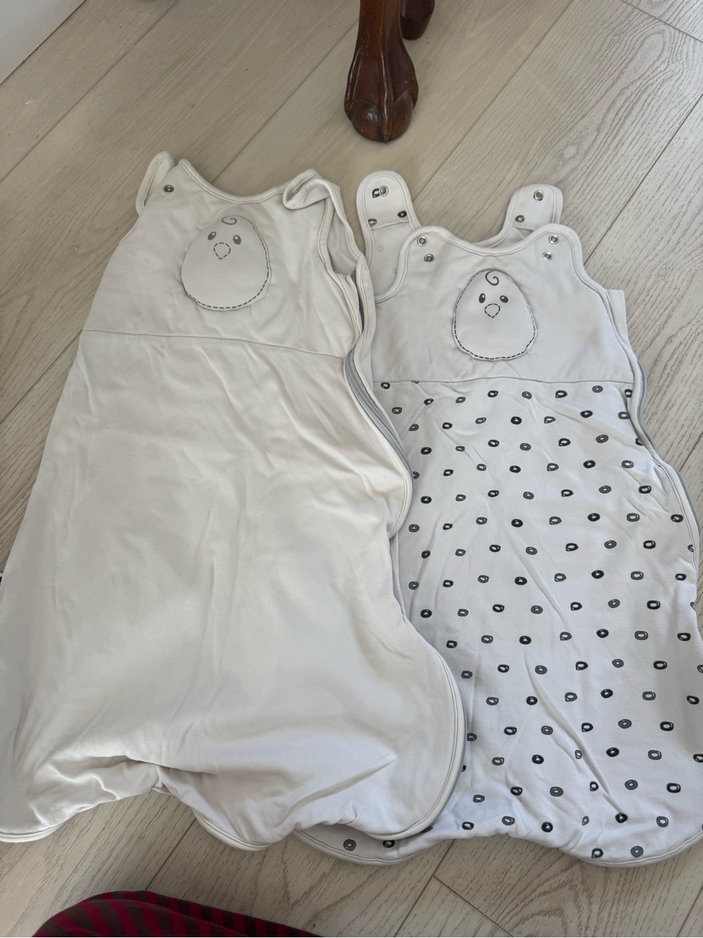 Nested Bean 2 Cream Baby Sleep Sack with Subtle Dot Detail